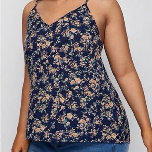 Shein spaghetti strap floral tank top 2x
